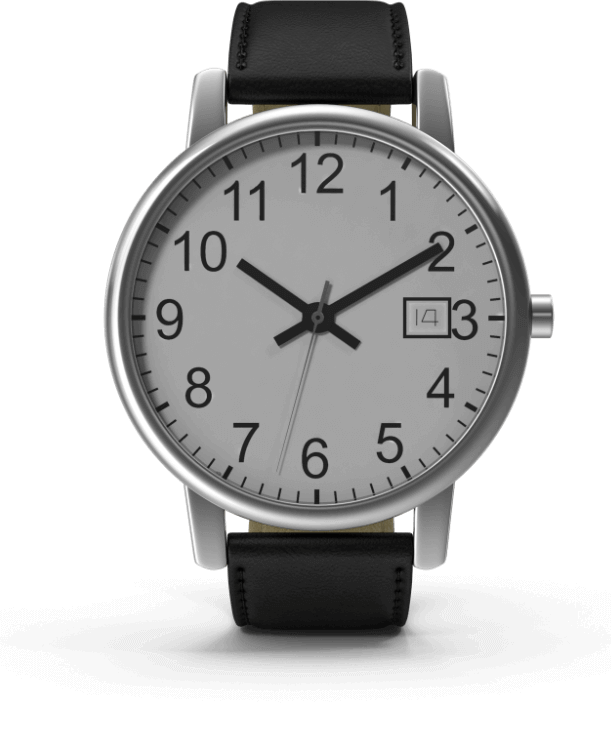 A classic wristwatch from Winter Jewelry that combines style and function, showing the time and date in Williamsville, NY.